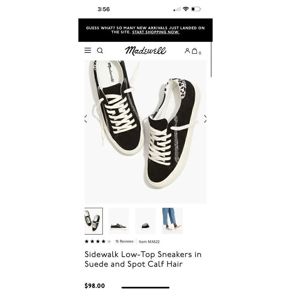 Madewell MW Sidewalk Low-Top Sneakers in Suede and Spot Calf Hair